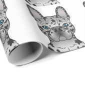 Blue Merle French Bulldog Frenchie Dog Pattern Cadeaupapier (Rol Hoek)