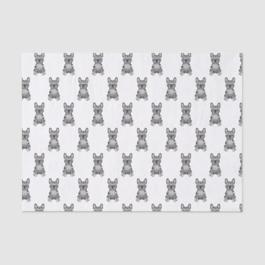 Blue Merle French Bulldog / Frenchie Dog Pattern Tissuepapier (Voorkant)