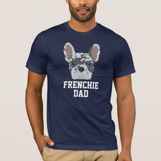 Blue Merle Frenchie Dog Dad T-shirt (Voorkant)