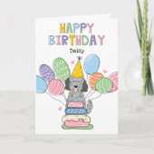 Blue Merle Goldendoodle Dog Happy Birthday Kaart (Voorkant)