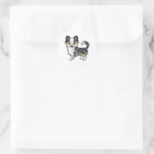 Blue Merle Long Coat Chihuahua Cute Cartoon Dog Ronde Sticker (Tas)