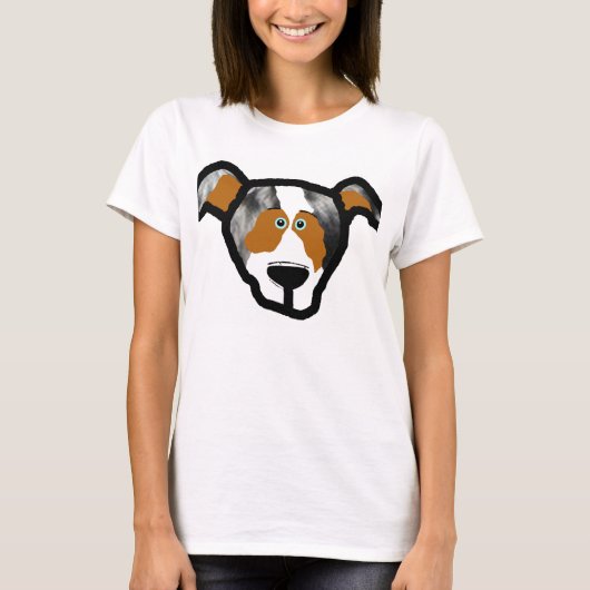 blue_merle mini aussie voorzijde 2 t-shirt (Voorkant)