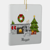 Blue Merle Mini Goldendoedle - Kerstzaal Keramisch Ornament (Rechts)