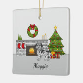 Blue Merle Mini Goldendoedle - Kerstzaal Keramisch Ornament (Links)