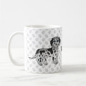 Blue Merle Mini Goldendole Cartoon Dog & Name Koffiemok (Links)