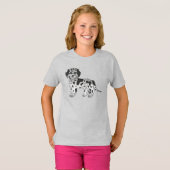 Blue Merle Mini Goldendole Cute Cartoon Dog T-shirt (Voorkant volledig)