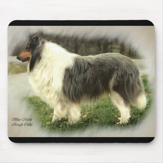 Blue Merle Rough Collie Art Gifts Muismat (Voorkant)
