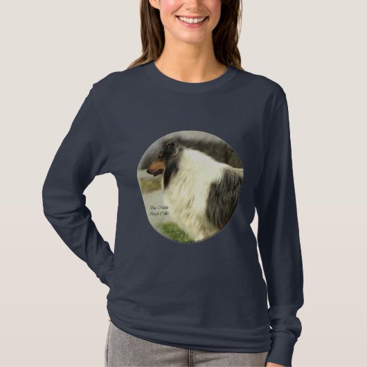 Blue Merle Rough Collie Art Gifts T-shirt (Voorkant)