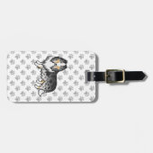 Blue Merle Rough Collie Cute Cartoon Dog & Text Bagagelabel (Voorkant horizontaal)