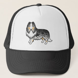 Blue Merle Rough Collie Cute Cartoon Dog Trucker Pet