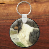 Blue Merle Rough Collie Gifts Art Sleutelhanger (Voorkant)