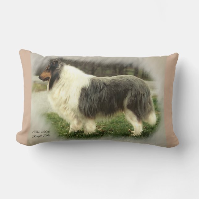 Blue Merle Rough Collie Gifts Kussen (Voorkant)