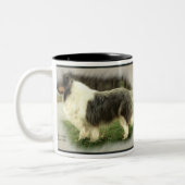 Blue Merle Rough Collie Gifts Tweekleurige Koffiemok (Links)