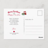 Blue Merle Rough Collie & Kat, Magic Kerstmis - Briefkaart (Achterkant)