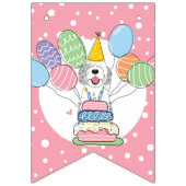 Blue Merle Sheepadoodle Hond Verjaardagsfeestje Vlaggetjes (Eerste vlag)