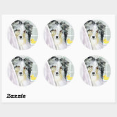 Blue Merle Sheltie Bath Ronde Sticker (Vel)