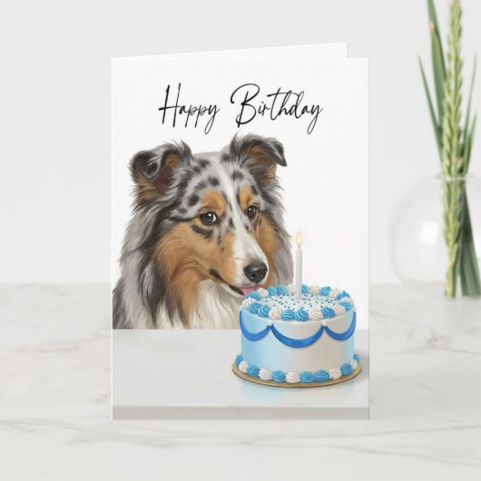 Blue Merle Sheltie Cake Inspector Kaart (Voorkant)