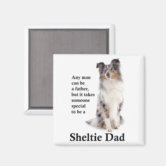 Blue Merle Sheltie Dad Magnet (Voorkant / Achterkant)