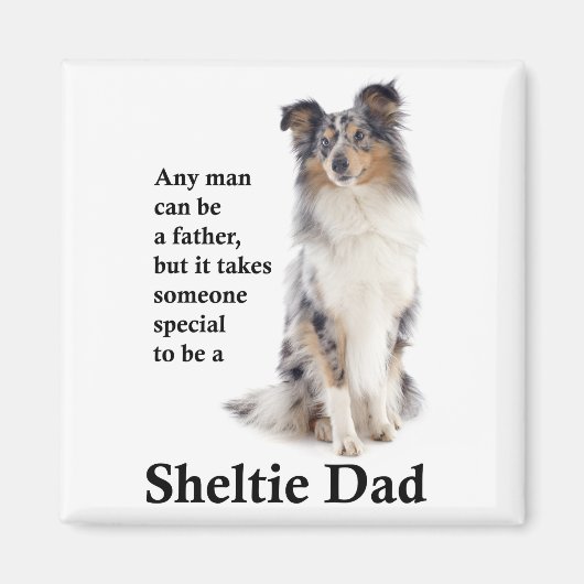 Blue Merle Sheltie Dad Magnet (Voorkant)