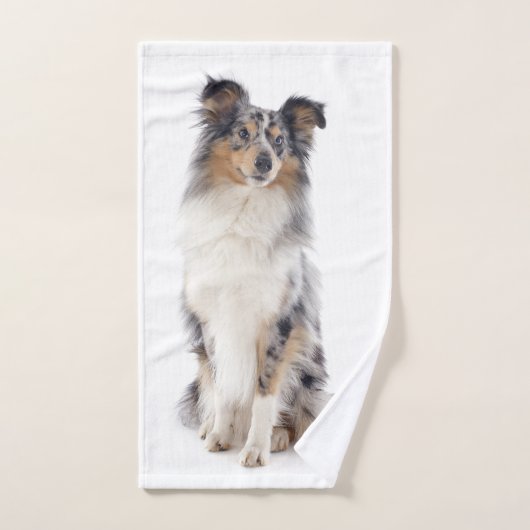 Blue Merle Sheltie Hand Towel Handdoek (Handdoek)