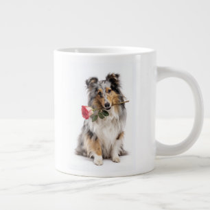 Blue Merle Sheltie Liefde Grote Koffiekop