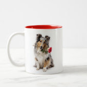 Blue Merle Sheltie Love Tweekleurige Koffiemok (Links)
