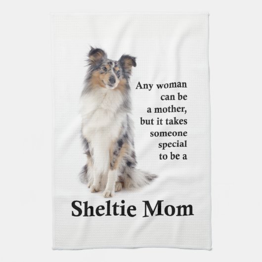 Blue Merle Sheltie Ma Kitchen Towel Theedoek (Verticaal)