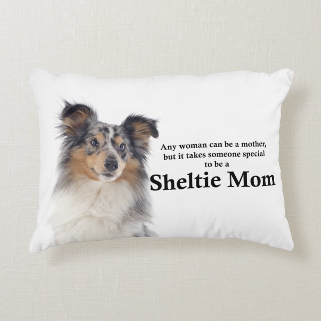Blue Merle Sheltie Mam Pillow Accent Kussen (Voorkant)