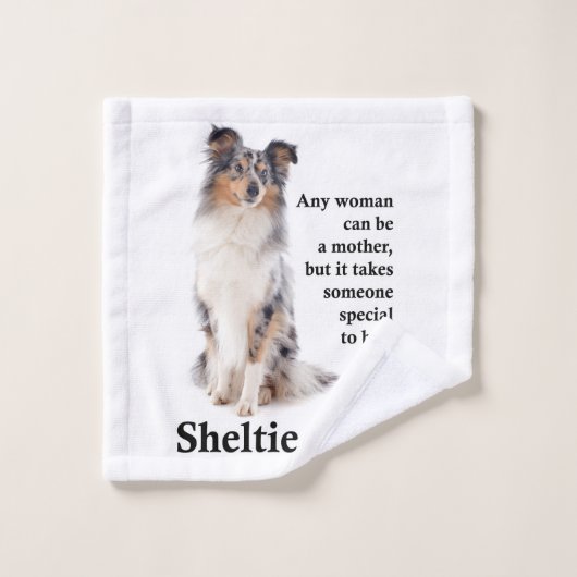 Blue Merle Sheltie Mam Wash Cloth Washandje (Wasdoekje)