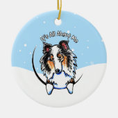 Blue Merle Sheltie over me kerstmis Keramisch Ornament (Voorkant)