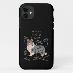 Blue Merle Sheltie Shetland Sheepdog Anatomy, leuk Case-Mate iPhone Case