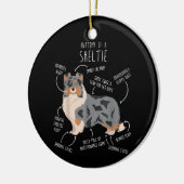 Blue Merle Sheltie Shetland Sheepdog Anatomy, leuk Keramisch Ornament (Links)