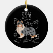 Blue Merle Sheltie Shetland Sheepdog Anatomy, leuk Keramisch Ornament (Achterkant)