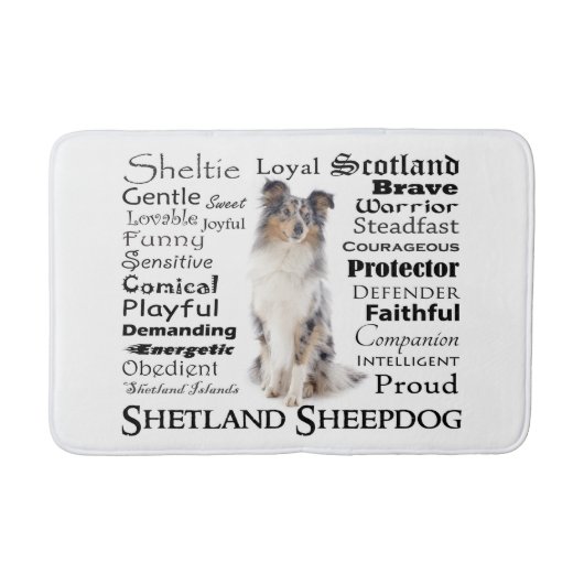 Blue Merle Sheltie Traits Bath Mat (Voorkant)