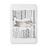Blue Merle Sheltie Traits Bath Mat (Voorkant Verticaal)