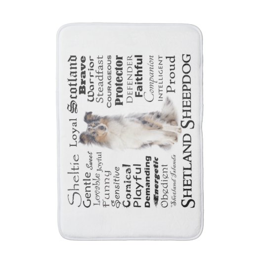 Blue Merle Sheltie Traits Bath Mat (Voorkant Verticaal)