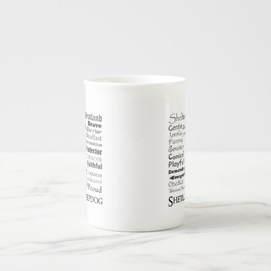 Blue Merle Sheltie Traits Bone China Mok (Voorkant)