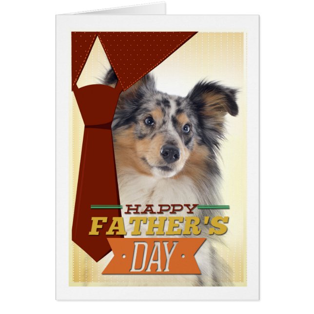 Blue Merle Sheltie Vaderdag Card (Voorkant)