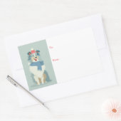 Blue Merle Sheltie Winter Geschenk Rechthoekige Sticker (Envelop)