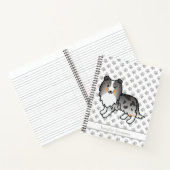 Blue Merle Shetland Sheepdog Dog & Custom Text Notitieboek (Binnen)