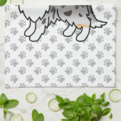 Blue Merle Shetland Sheepdog Sheltie Cartoon Dog Theedoek (Gevouwen)