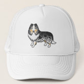 Blue Merle Shetland Sheepdog Sheltie Cartoon Dog Trucker Pet (Voorkant)