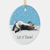 Blue Merle Shetland Sheepdog - Sheltie Holiday Keramisch Ornament (Rechts)