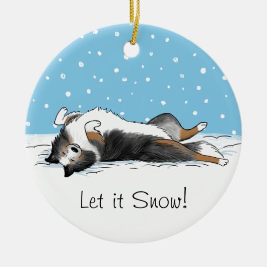 Blue Merle Shetland Sheepdog - Sheltie Holiday Keramisch Ornament (Voorkant)