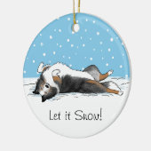 Blue Merle Shetland Sheepdog - Sheltie Holiday Keramisch Ornament (Links)