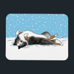 Blue Merle Shetland Sheepdog Sheltie Winter Snow Magneet<br><div class="desc">Sheltie Holiday Magnet. Kute tekening van een blauwe Shetland Sheepdog in de sneeuw met sneeuwvlokken die naar beneden komen. Deze schattige Sheltie fridge magnet maakt een leuke kerstbek. Bezoek de Doodle World van Jenn voor nog meer producten met dit gelukkige hondenontwerp en veel hondenras kerstcadeautjes.</div>