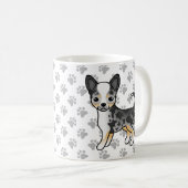 Blue Merle Smooth Coat Chihuahua Cute Dog & Paws Koffiemok (Voorkant rechts)