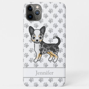 Blue Merle Smooth Coat Chihuahua Dog & Name Case-Mate iPhone Case