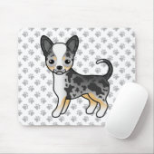 Blue Merle Smooth Coat Chihuahua Dog & Paws Muismat (Met muis)