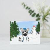 Blue Merle Smooth Collie Winter Snow Briefkaart (Staand voorkant)